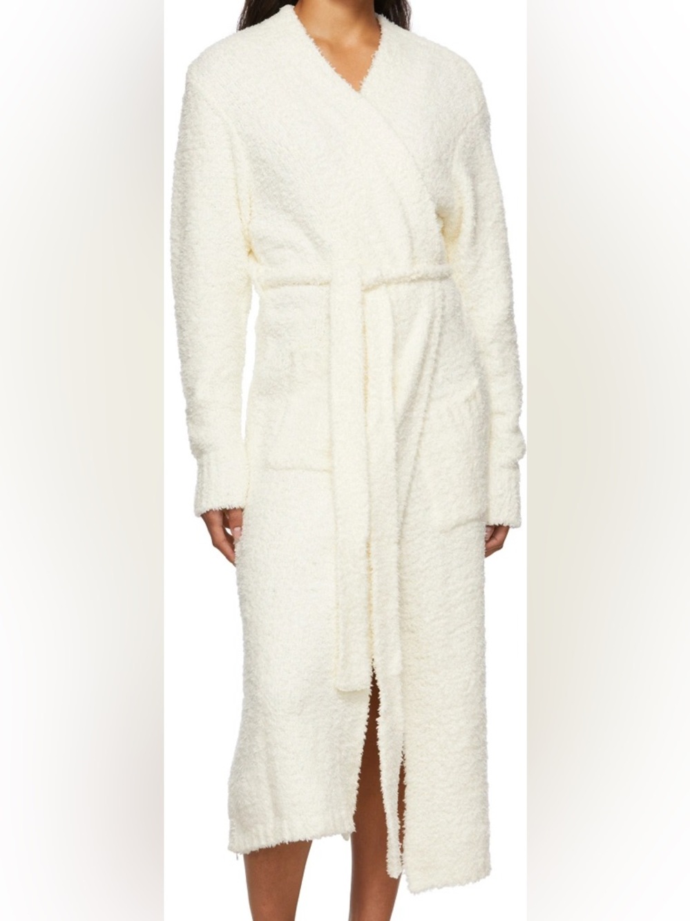 SKIMS Cozy Knit Long Robe in Bone - L/XL